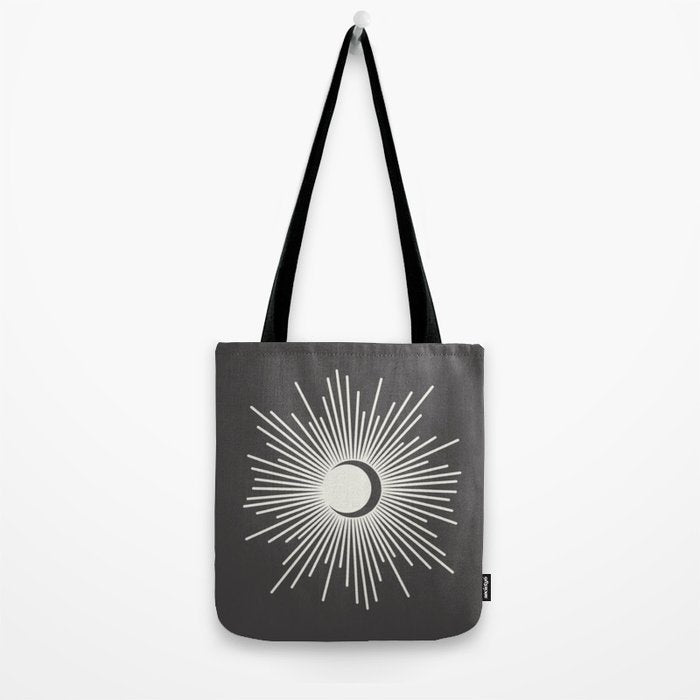 Sun and Moon - Charcoal Gray  Tote Bag Gallery Image 2