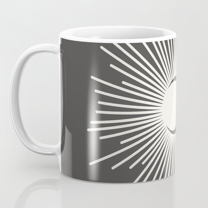 Sun and Moon - Charcoal Gray  Coffee Mug Gallery Image 3