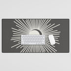 Sun and Moon - Charcoal Gray  Desk Mat Gallery Image 1