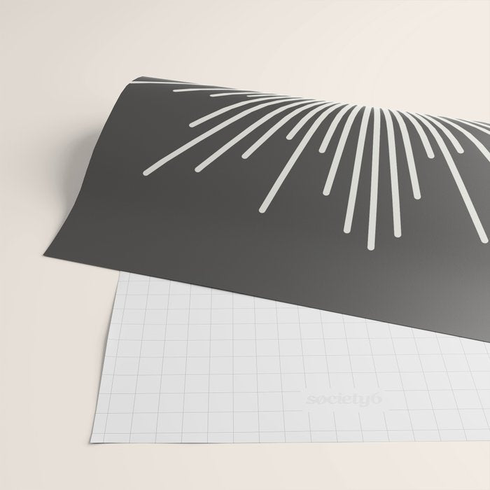 Sun and Moon - Charcoal Gray  Wrapping Paper Gallery Image 2
