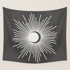 Sun and Moon - Charcoal Gray  Wall Tapestry Gallery Image 4