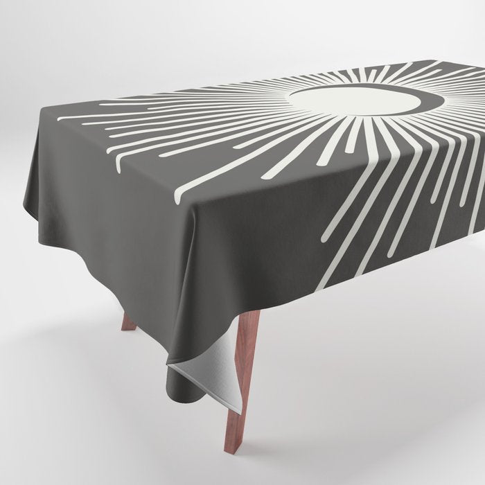 Sun and Moon - Charcoal Gray  Tablecloth Gallery Image 1