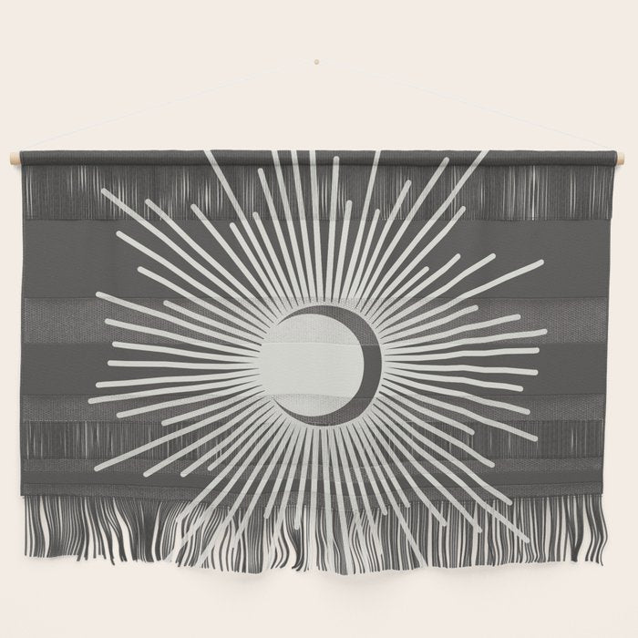 Sun and Moon - Charcoal Gray  Wall Hanging Gallery Image 1