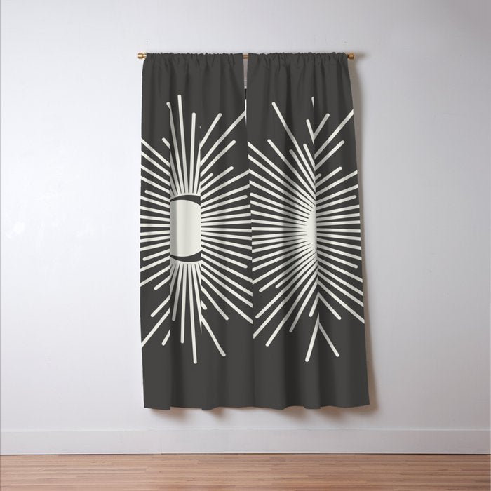 Sun and Moon - Charcoal Gray  Window Curtain Gallery Image 3