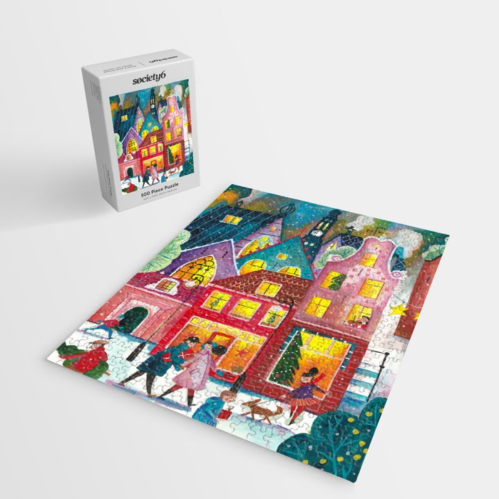 Amsterdam festive city lights in the snow Jigsaw Puzzle Gallery Image 2