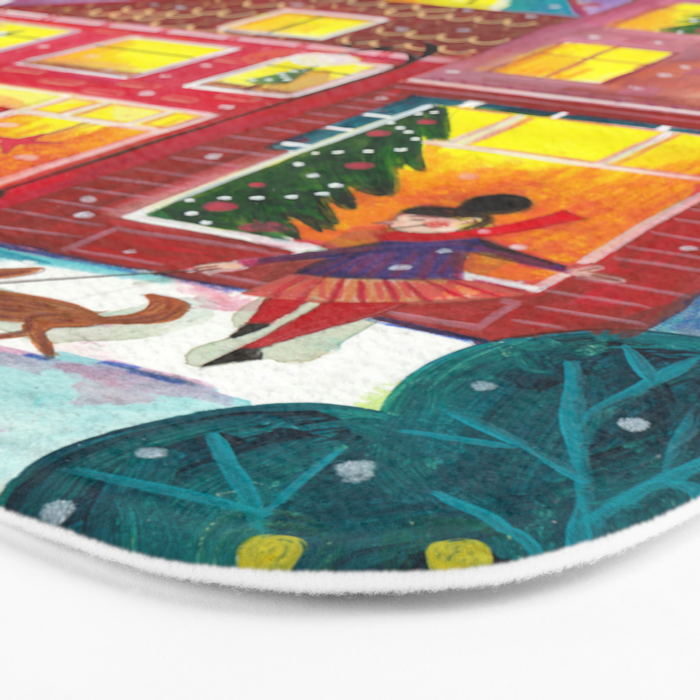 Amsterdam festive city lights in the snow Bath Mat Gallery Image 3
