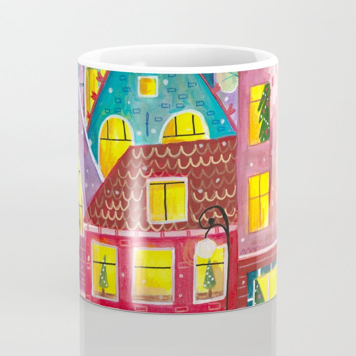 Amsterdam festive city lights in the snow Coffee Mug Gallery Image 4