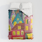 Amsterdam festive city lights in the snow Comforter Gallery Image 6