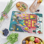 Amsterdam festive city lights in the snow Cutting Board Gallery Image 2