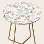 Abstract modern coral white pastel rustic floral Side Table Gallery Image 2