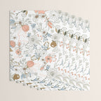 Abstract modern coral white pastel rustic floral Wrapping Paper Gallery Image 3