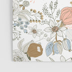 Abstract modern coral white pastel rustic floral Poster Gallery Image 3