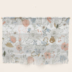 Abstract modern coral white pastel rustic floral Wall Hanging Gallery Image 1