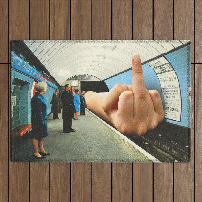 Monday Mood - Mind the finger Outdoor Rug Gallery Image 1