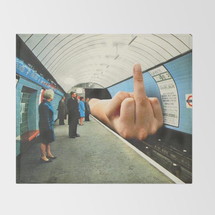 Monday Mood - Mind the finger Throw Blanket Gallery Image 2