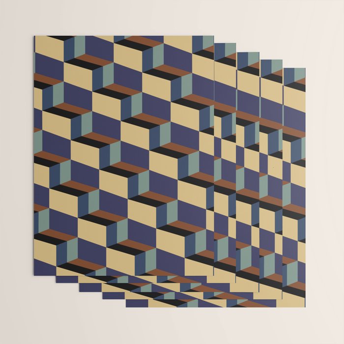 Cuboid Geometric Abstract Shapes Pattern XVII Wrapping Paper Gallery Image 3