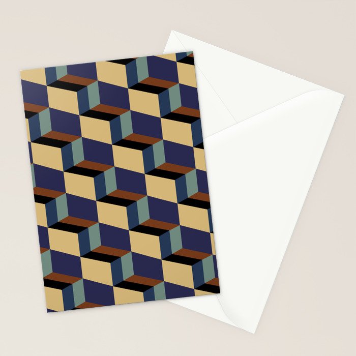 Cuboid Geometric Abstract Shapes Pattern XVII Stationery Card Gallery Image 2