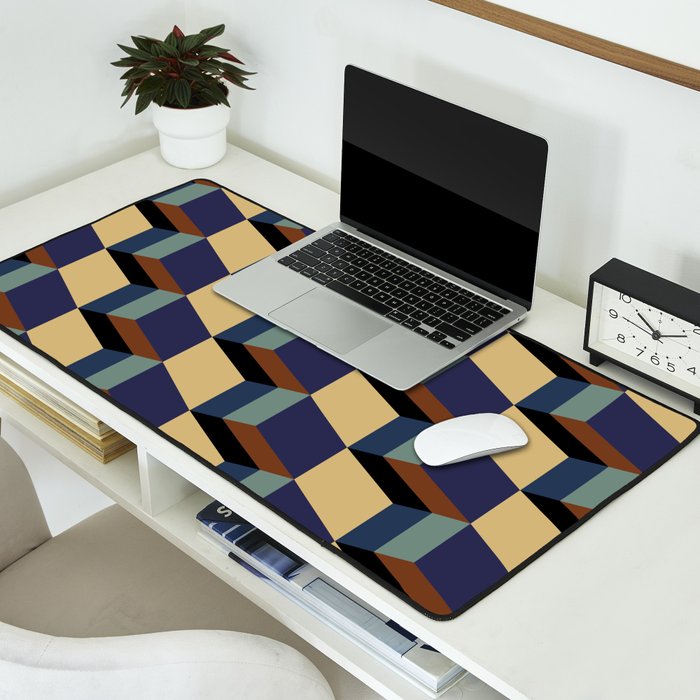 Cuboid Geometric Abstract Shapes Pattern XVII Desk Mat Gallery Image 2