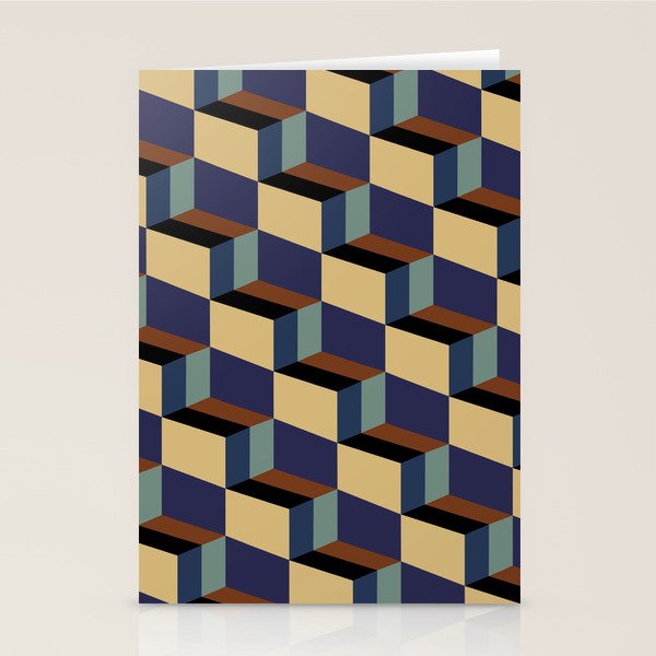 Cuboid Geometric Abstract Shapes Pattern XVII Stationery Card Gallery Image 2