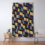 Cuboid Geometric Abstract Shapes Pattern XVII Window Curtain Gallery Image 5
