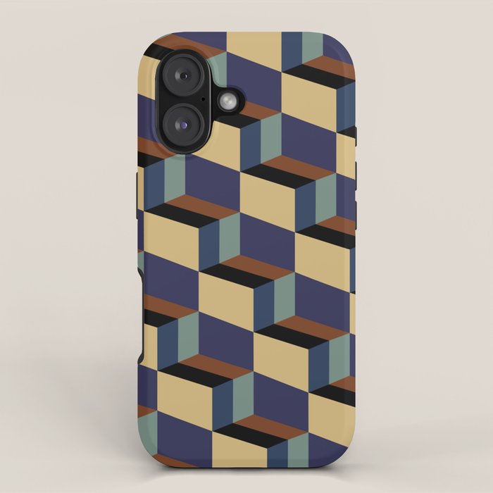 Cuboid Geometric Abstract Shapes Pattern XVII iPhone Case Gallery Image 1