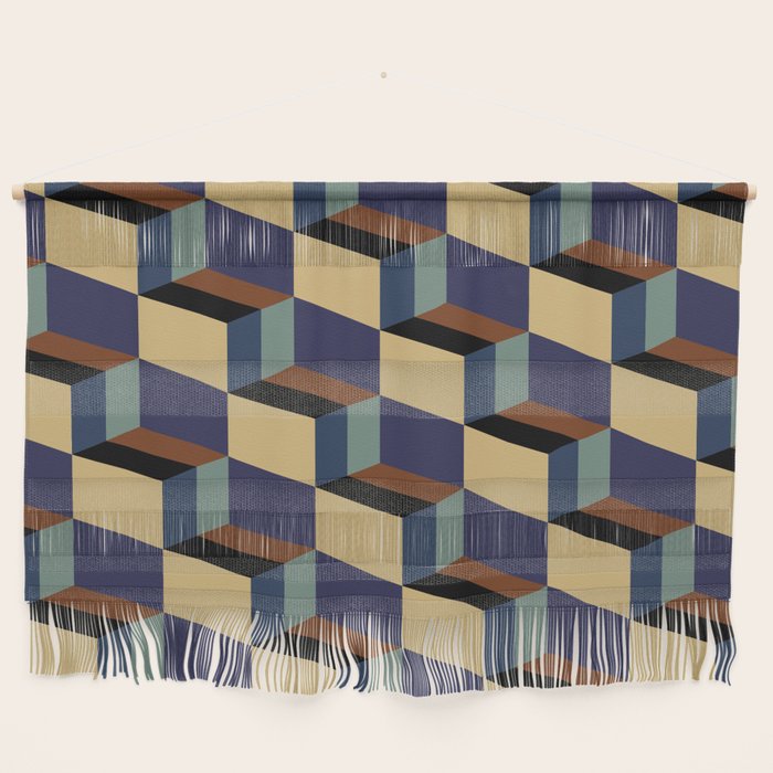 Cuboid Geometric Abstract Shapes Pattern XVII Wall Hanging Gallery Image 1
