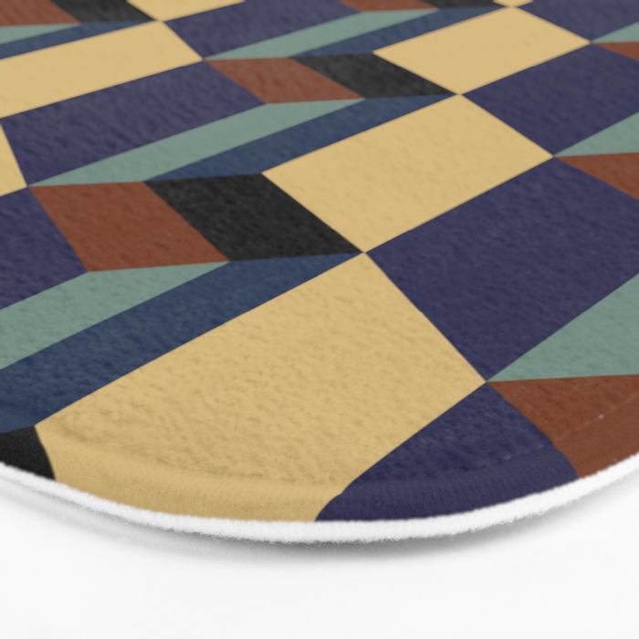 Cuboid Geometric Abstract Shapes Pattern XVII Bath Mat Gallery Image 3
