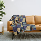 Cuboid Geometric Abstract Shapes Pattern XVII Throw Blanket Gallery Image 1