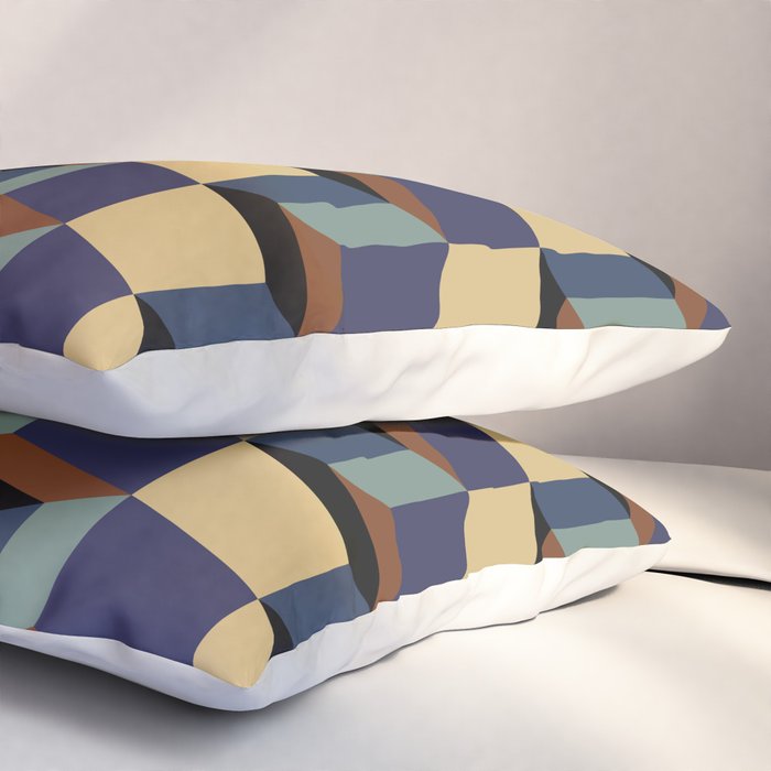 Cuboid Geometric Abstract Shapes Pattern XVII Pillow Sham Gallery Image 3