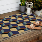 Cuboid Geometric Abstract Shapes Pattern XVII Outdoor Rug Gallery Image 2