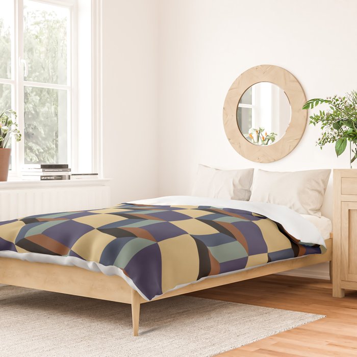 Cuboid Geometric Abstract Shapes Pattern XVII Duvet Cover Gallery Image 2