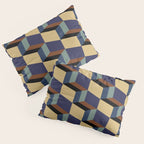 Cuboid Geometric Abstract Shapes Pattern XVII Pillow Sham Gallery Image 3