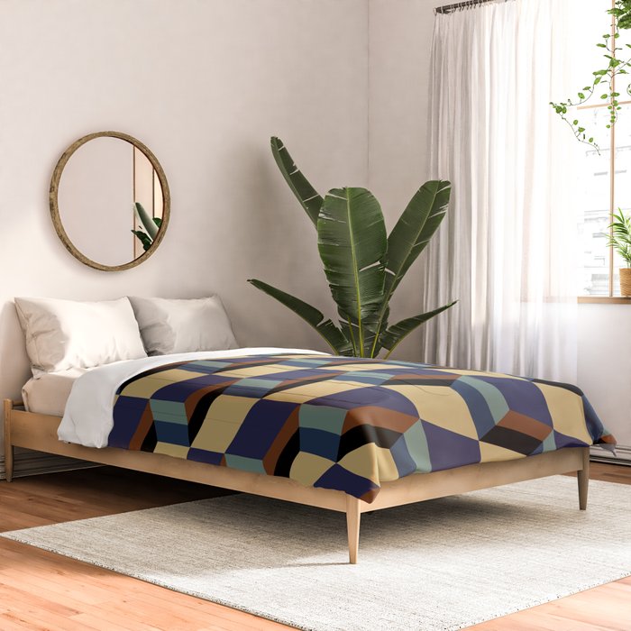 Cuboid Geometric Abstract Shapes Pattern XVII Comforter Gallery Image 2