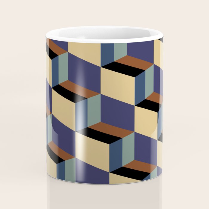 Cuboid Geometric Abstract Shapes Pattern XVII Coffee Mug Gallery Image 4