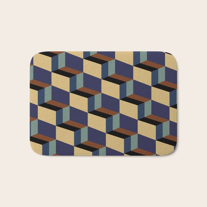 Cuboid Geometric Abstract Shapes Pattern XVII Bath Mat Gallery Image 1