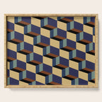 Cuboid Geometric Abstract Shapes Pattern XVII Serving Tray Gallery Image 1