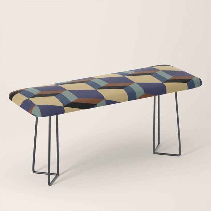 Cuboid Geometric Abstract Shapes Pattern XVII Bench Gallery Image 1