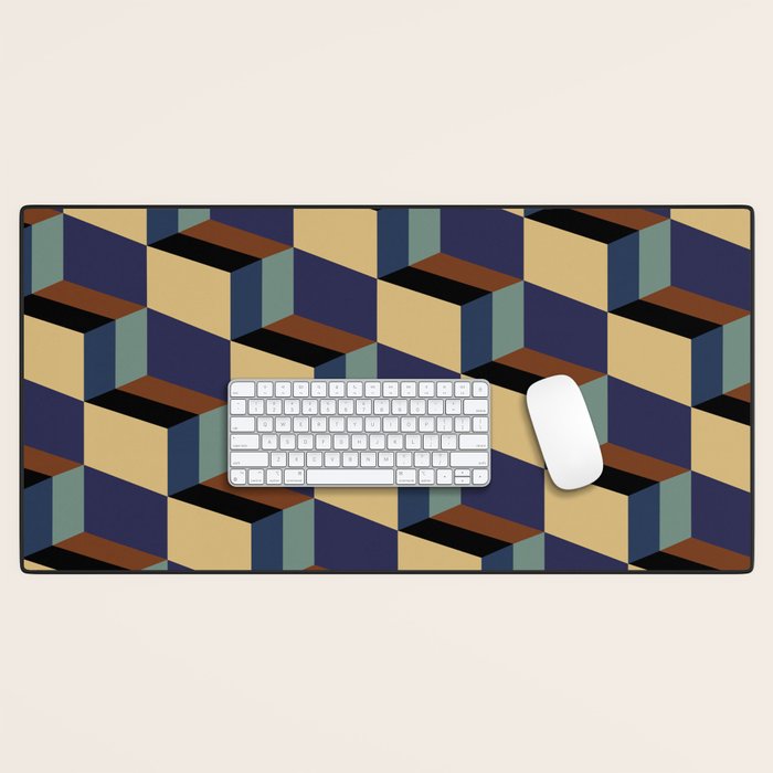Cuboid Geometric Abstract Shapes Pattern XVII Desk Mat Gallery Image 1