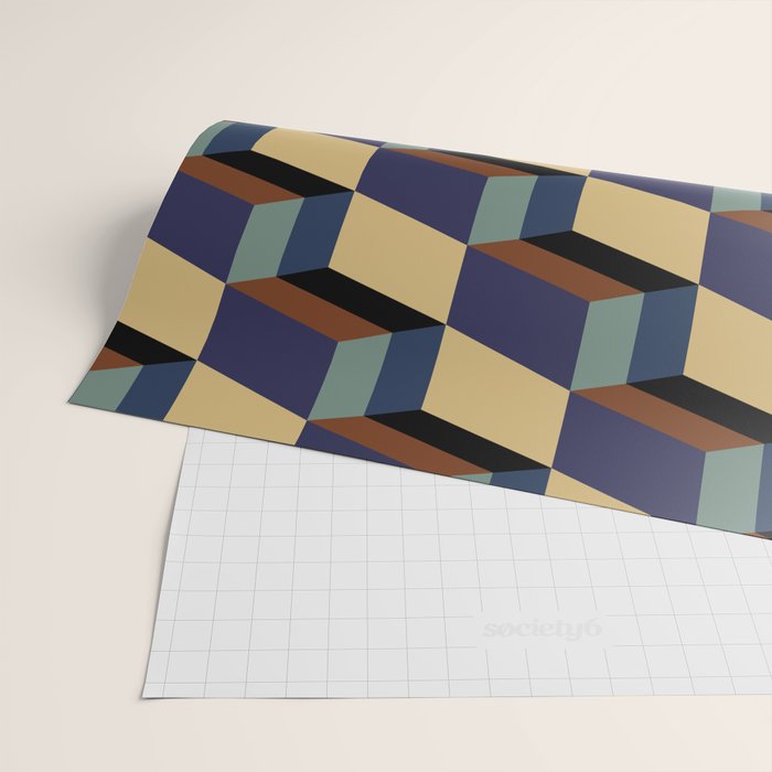 Cuboid Geometric Abstract Shapes Pattern XVII Wrapping Paper Gallery Image 2