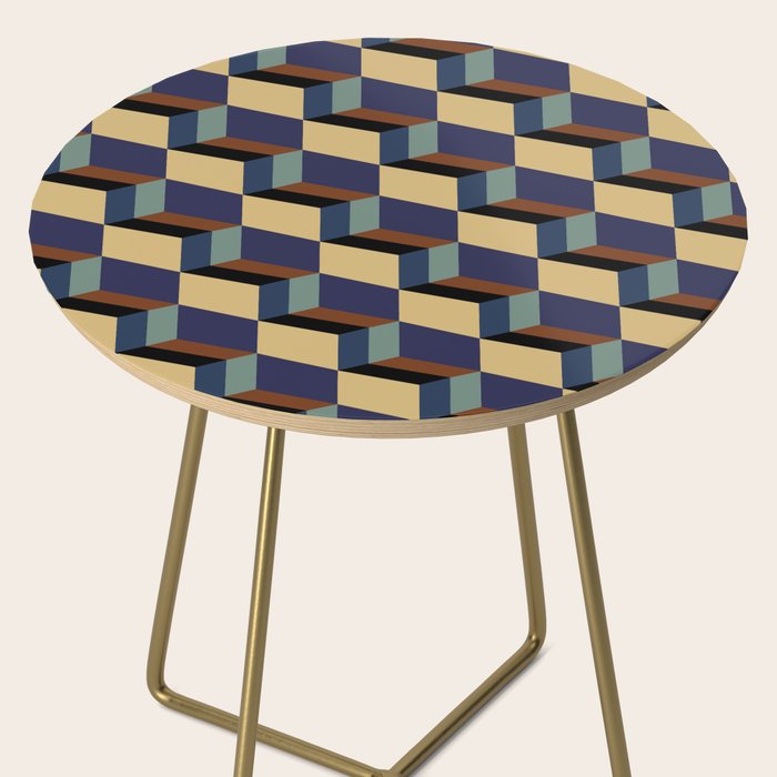 Cuboid Geometric Abstract Shapes Pattern XVII Side Table Gallery Image 2