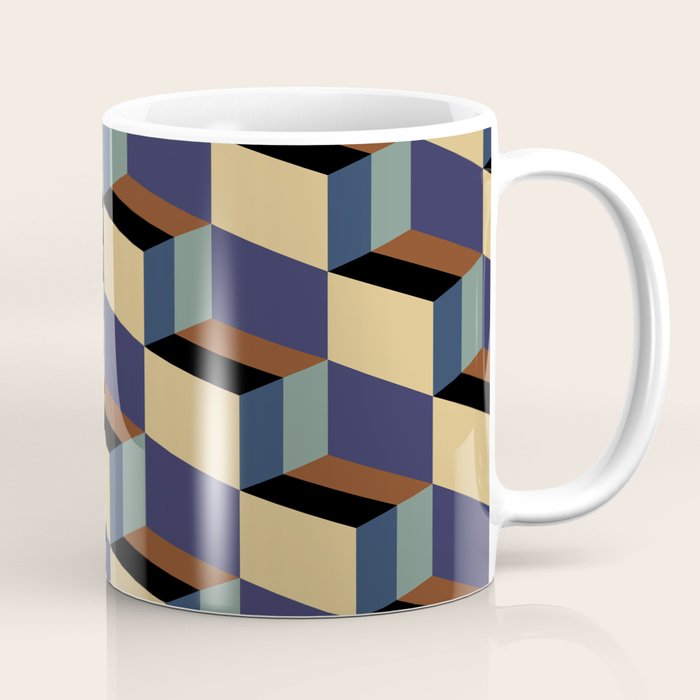 Cuboid Geometric Abstract Shapes Pattern XVII Coffee Mug Gallery Image 1