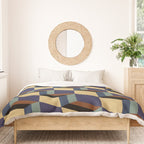 Cuboid Geometric Abstract Shapes Pattern XVII Duvet Cover Gallery Image 3