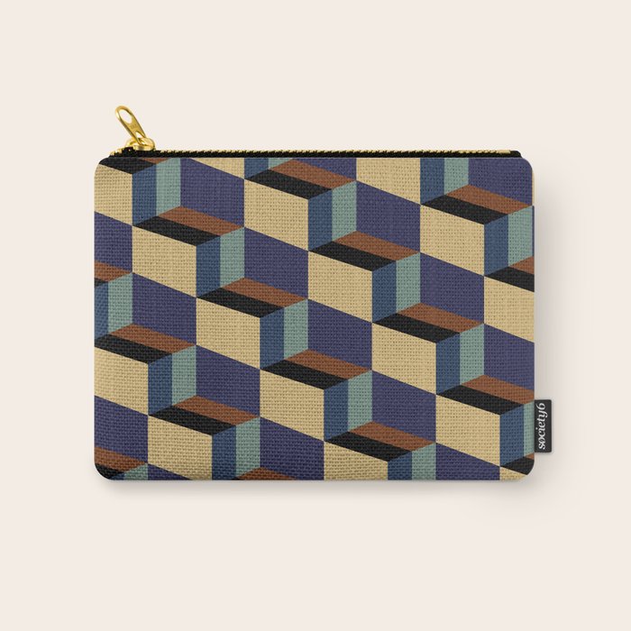 Cuboid Geometric Abstract Shapes Pattern XVII Carry All Pouch Gallery Image 1