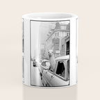  llama in times square print - a llama in times square-Llama Riding in Taxi, Black and White Vintage Coffee Mug Gallery Image 4