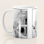  llama in times square print - a llama in times square-Llama Riding in Taxi, Black and White Vintage Coffee Mug Gallery Image 3