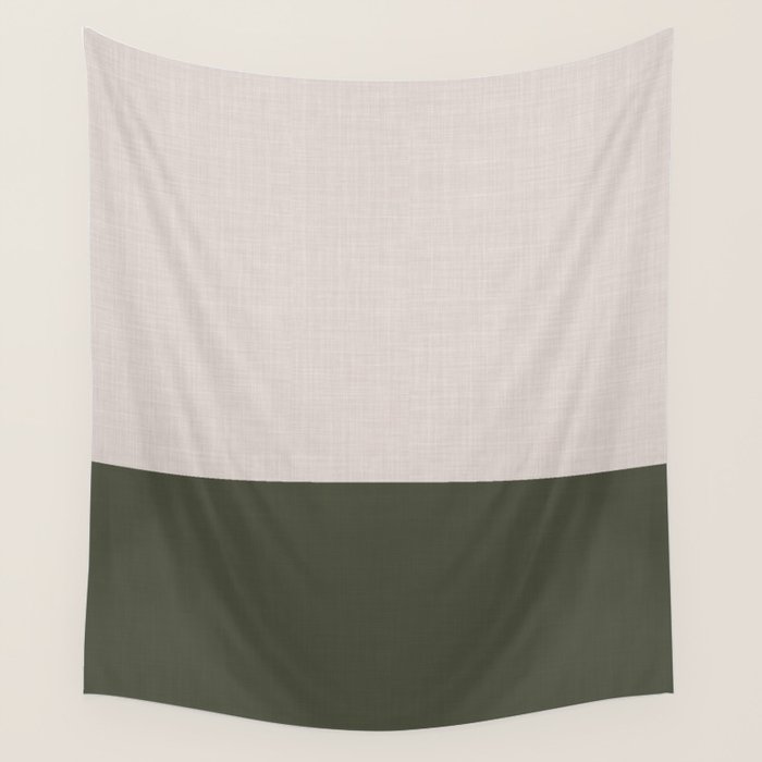 Linen Duo (Beige & Olive) Wall Tapestry Gallery Image 4