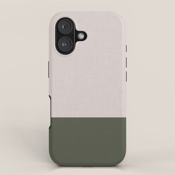 Linen Duo (Beige & Olive) iPhone Case Gallery Image 1