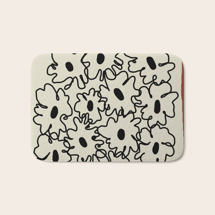 minimal floral Bath Mat Gallery Image 1
