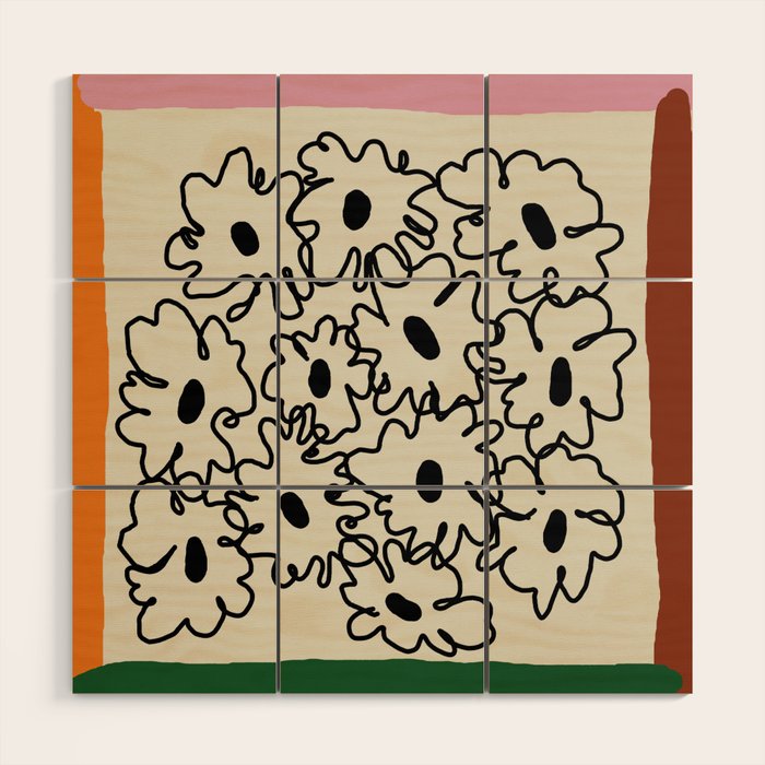 minimal floral Wood Wall Art Gallery Image 1