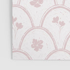 Rustic scallop floral block print - soft blush baby pink pattern Poster Gallery Image 3